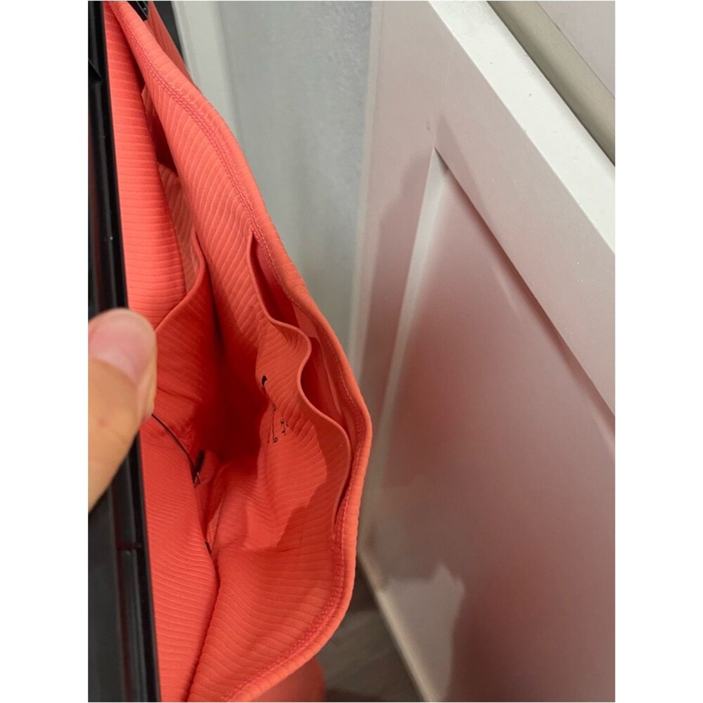 Nike Zenvy Rib Women's High-Waisted Full-Length Flared Leggings coral size L NWT - Picture 12 of 12